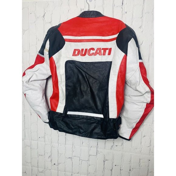 Mens Ducati Dainese Corse Perforated Leather Motorcycle Jacket XXL - Picture 10 of 16